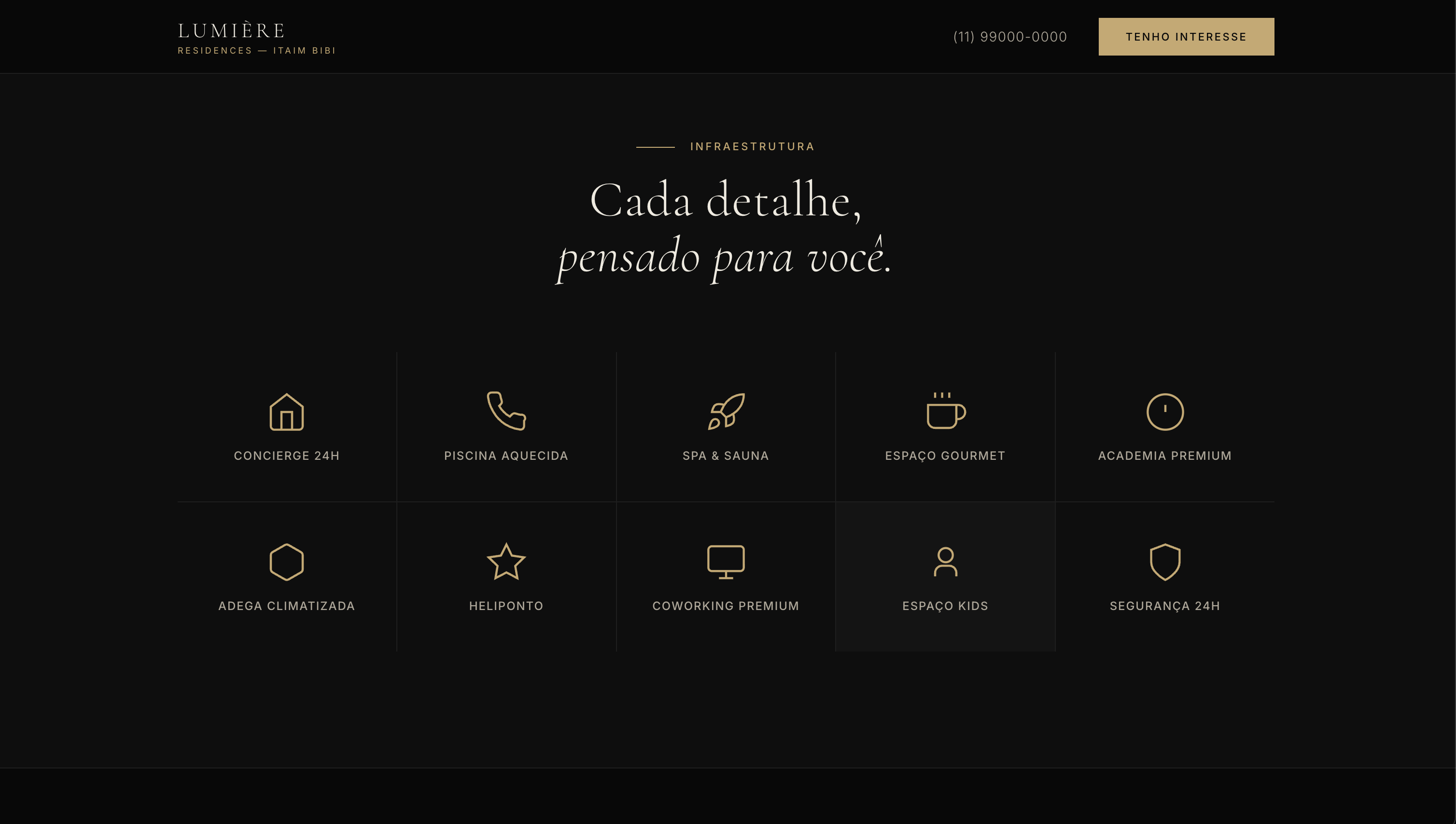 Grid de amenidades